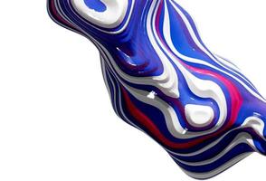 3D rendering of colorful abstract twisted wavy shape in motion. Computer generated geometric digital art photo