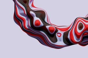 3D rendering of colorful abstract twisted wavy shape in motion. Computer generated geometric digital art photo