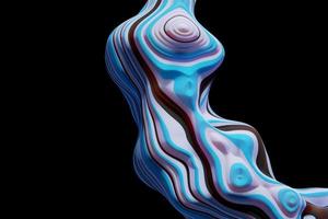 3D rendering of colorful abstract twisted wavy shape in motion. Computer generated geometric digital art photo