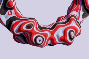 3D rendering of colorful abstract twisted wavy shape in motion. Computer generated geometric digital art photo