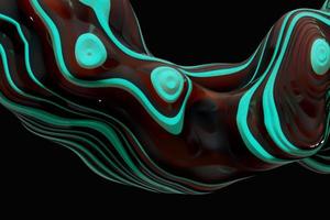 3D rendering of colorful abstract twisted wavy shape in motion. Computer generated geometric digital art photo
