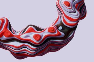 3D rendering of colorful abstract twisted wavy shape in motion. Computer generated geometric digital art photo