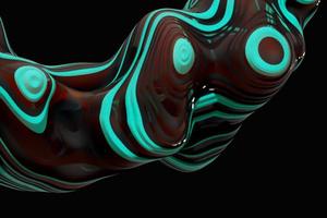 3D rendering of colorful abstract twisted wavy shape in motion. Computer generated geometric digital art photo