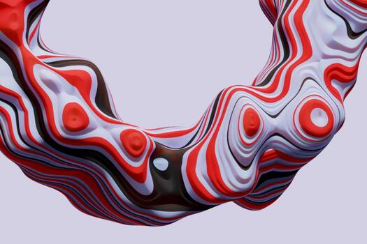 3D rendering of colorful abstract twisted wavy shape in motion. Computer generated geometric digital art photo