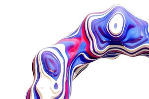 Representación 3d de forma ondulada torcida abstracta colorida en movimiento. arte digital geométrico generado por computadora foto