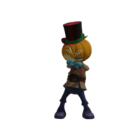 pose de monstruo de calabaza halloween png