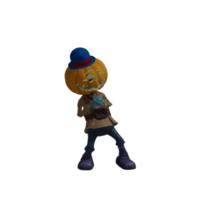 pose de monstruo de calabaza halloween png