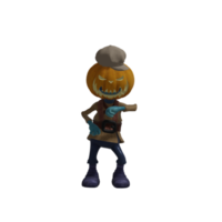 pose de monstruo de calabaza halloween png