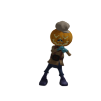 pose de monstruo de calabaza halloween png