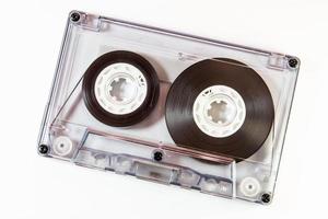 Audio cassette tape isolated on white background photo