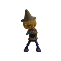 pose de monstruo de calabaza halloween png