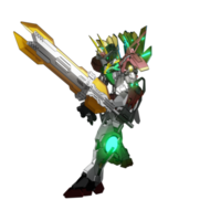 mecha redo till ge sig på png