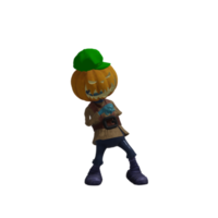 Pumpkin monster pose Halloween png