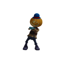 citrouille monstre pose halloween png