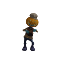 citrouille monstre pose halloween png