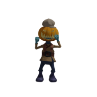 Pumpkin monster pose Halloween png