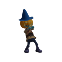 pose de monstruo de calabaza halloween png