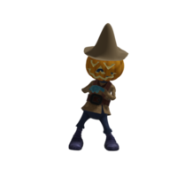 pose de monstruo de calabaza halloween png