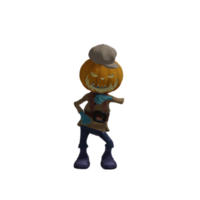 pose de monstruo de calabaza halloween png