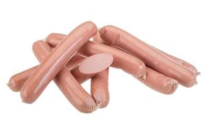 Sausages on white background photo