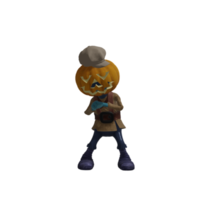 pose de monstruo de calabaza halloween png