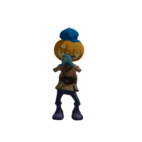 pose de monstruo de calabaza halloween png