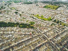 Aerial view symmetrical house lines in neighborhood of Plymouth in England photo