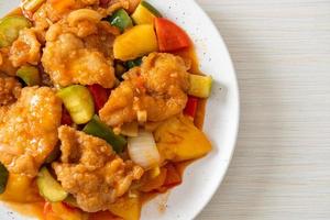 Stir fried sweet and sour sauce with pork photo