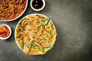 Pajeon or Korean pancake or Korean pizza photo