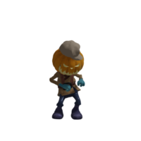 pose de monstruo de calabaza halloween png