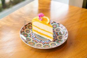 orange cake on beautiful plate photo