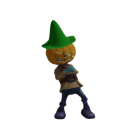 citrouille monstre pose halloween png