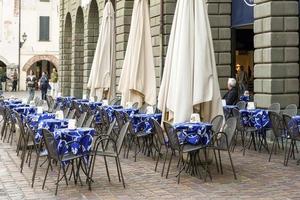 SARNICO, ITALY - OCTOBER 12, 2014. Cafe open for business in Sarnico photo