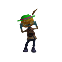 Pumpkin monster pose Halloween png