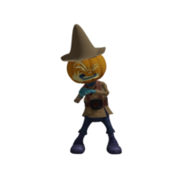 pose de monstruo de calabaza halloween png