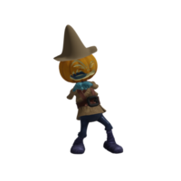 pose de monstruo de calabaza halloween png