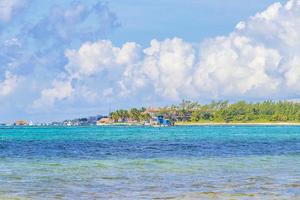 Tropical mexican beach clear turquoise water Playa del Carmen Mexico. photo