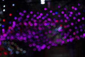 Purple pink Defocus Abstract bokeh light effects on the night black background texture photo