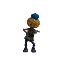 pose de monstruo de calabaza halloween png