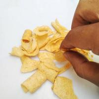 potato chips isolated on white background photo