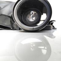 macro camera lens for smartphone isolated on white background photo