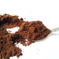 black coffee powder isolated on a white background, background, cover, banner, advertisement photo