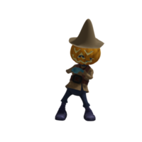 pose de monstruo de calabaza halloween png