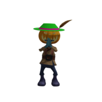 pose de monstruo de calabaza halloween png