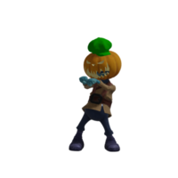 pose de monstruo de calabaza halloween png