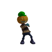 citrouille monstre pose halloween png