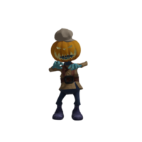 citrouille monstre pose halloween png