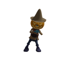 pose de monstruo de calabaza halloween png