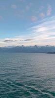 Panning view of Alaska mountains as seen from the water video