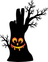 fundo assustador de halloween de árvore png